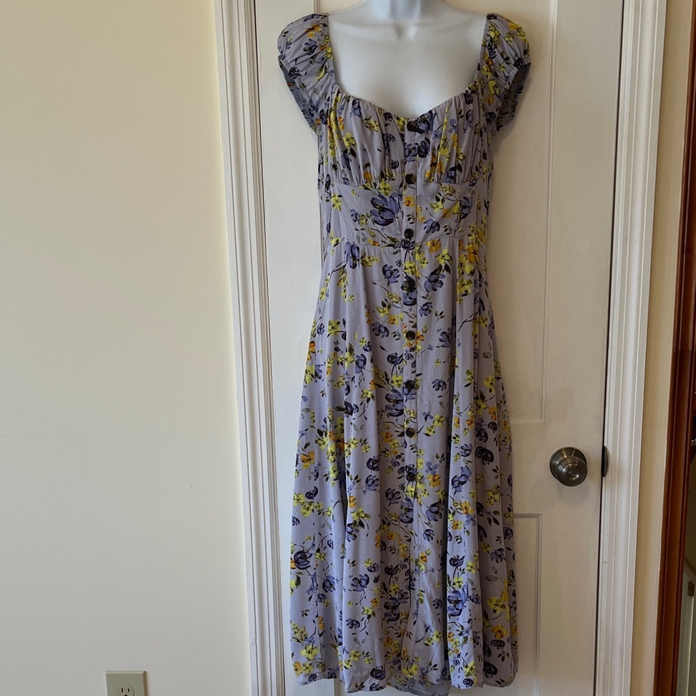 ASTR Bonjour Midi‎ Dress Long Women’s Medium Floral Flaws Milkmaid Cottagecore - Picture 5 of 17